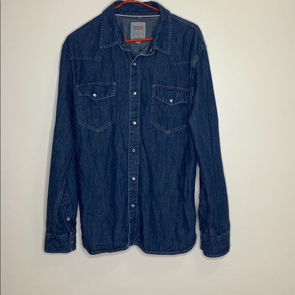 Levi’s | Denim Pearl Snap Button Down Retro Shirt